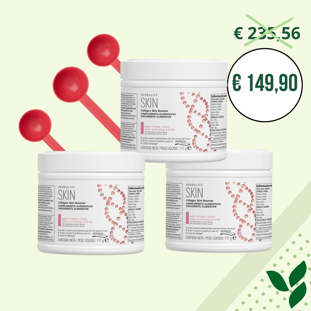 Collagen Skin Booster  X 3  incluye cuchara . Fresa y limón 171 g